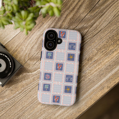 Lobsters Sailboats Seashells - Cell Phone Tough Case