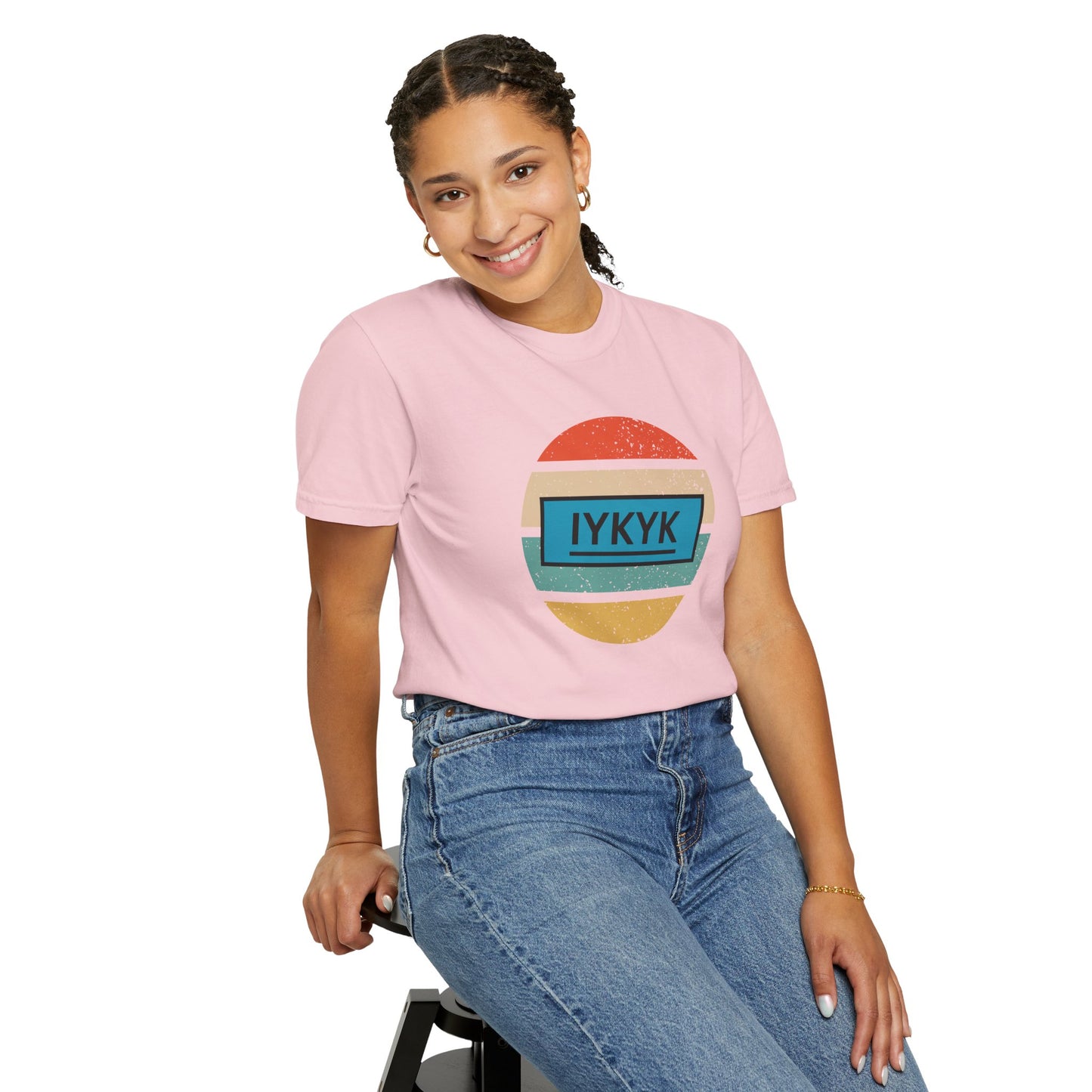 IYKYK Vintage Style Tee with Retro Rainbow