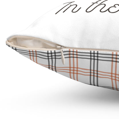 Cutest Pumpkin in the Patch - Indoor Throw Pillow – Double-Sided Fall Pillow with Plaid Bow Design