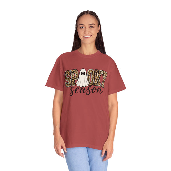 Spooky Season Leopard Print Ghost Halloween Graphic T-Shirt