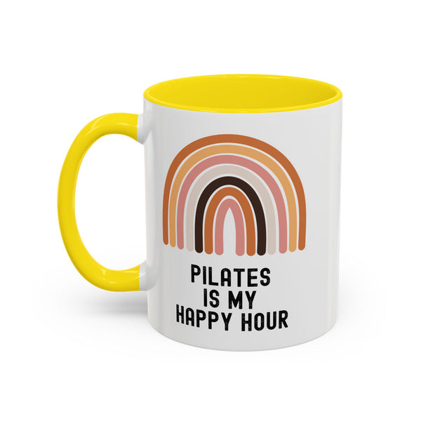 Pilates Is My Happy Hour Funny Coffee Mug Gift for Pilates Lover Women Workout Cup Mothers Day