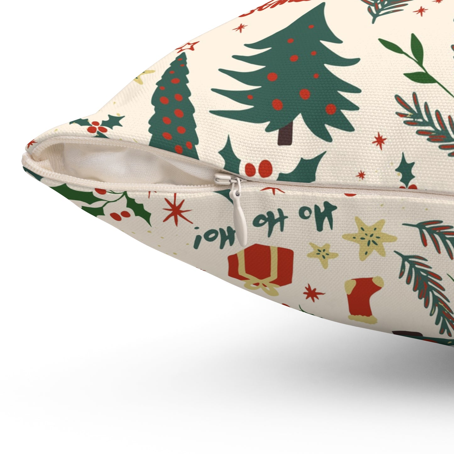 Holiday Throw Pillow – Red & White Christmas Decorative Pillow