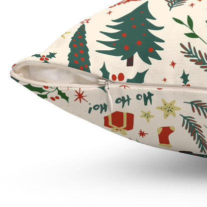 Holiday Throw Pillow – Red & White Christmas Decorative Pillow