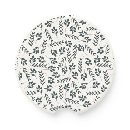 Botanical Soapstone Car Coaster, Floral Coaster, Car Accessories, Home Decor Gifts, Unique Car Gift, Eco-Friendly Coasters