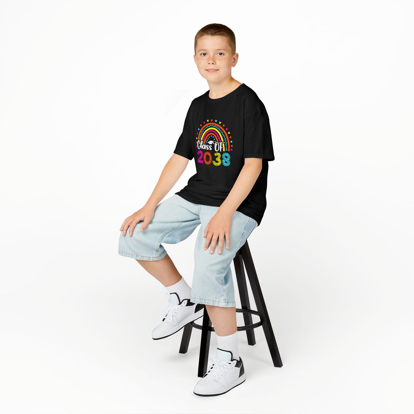 Rainbow Graduation Kids Tee | Class of 2038 Shirt | Cute Kids Apparel | Graduation Gift | Back to School T-Shirt | Rainbow Tee