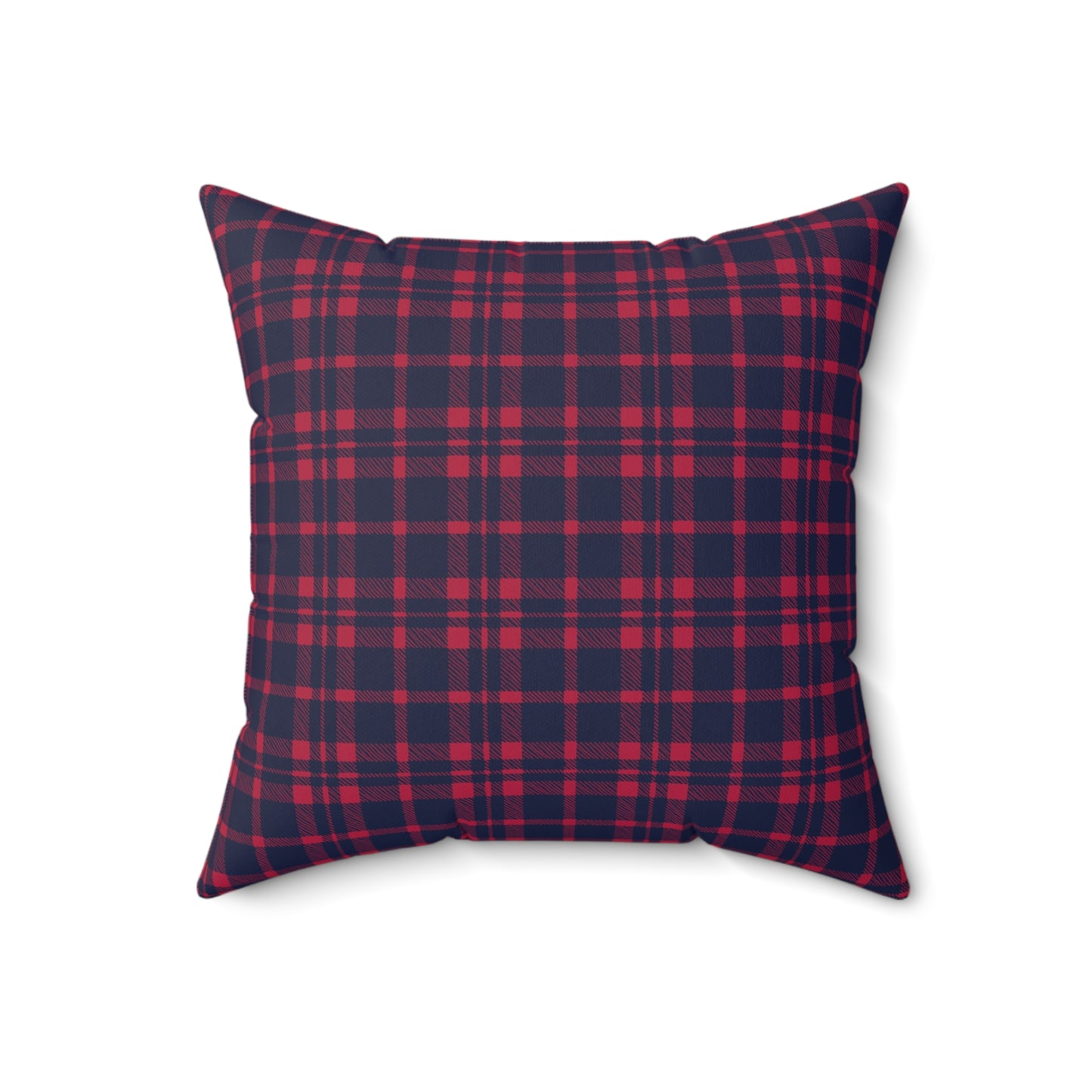 Blue and Red Plaid - Indoor Throw Pillow - Front and Back Design
