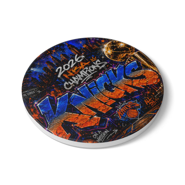 Handcrafted Knicks 2026 Championship Ceramic Coasters — Round or Square