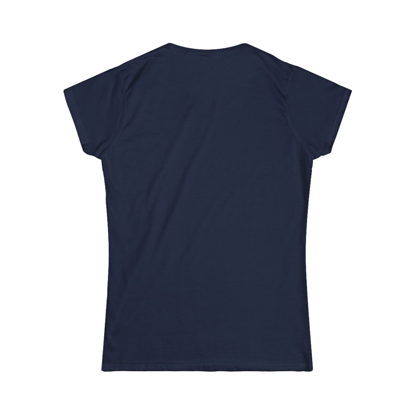Navy blue t-shirt on a white background