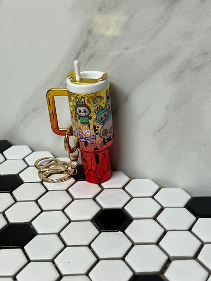 Mini Labubu-Inspired Chapstick Holder Keychain – Cute Refillable Lip Balm Case