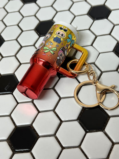 Mini Labubu-Inspired Chapstick Holder Keychain – Cute Refillable Lip Balm Case