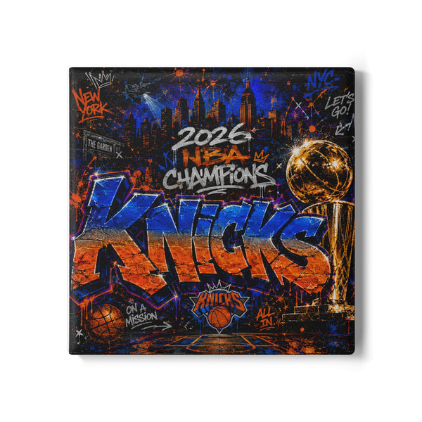 Handcrafted Knicks 2026 Championship Ceramic Coasters — Round or Square