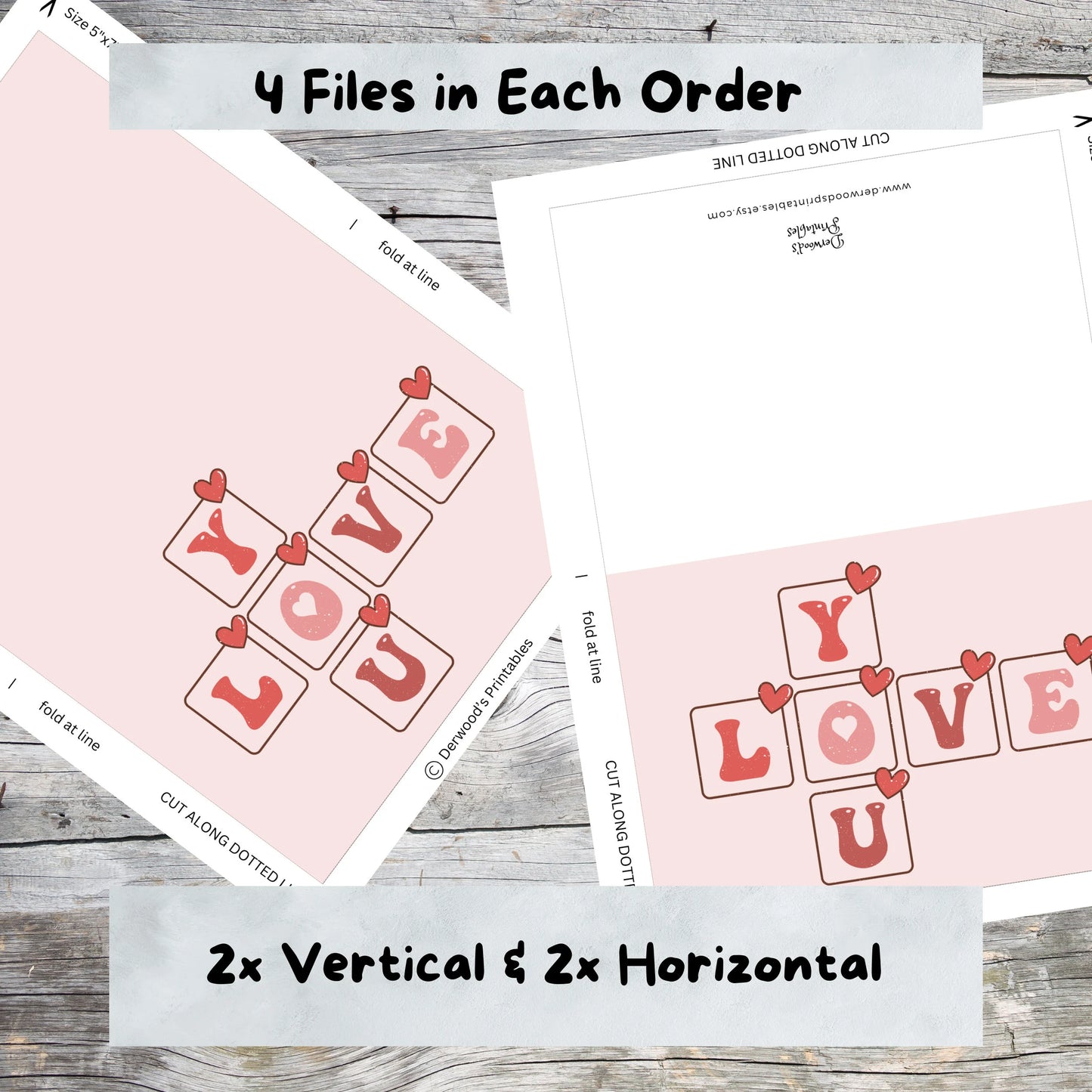 Love Crossword Valentines Day Card, Love Crossword Anniversary Card, Instant Download, Anniversary Card, Valentines Day , 5x7 Print at Home