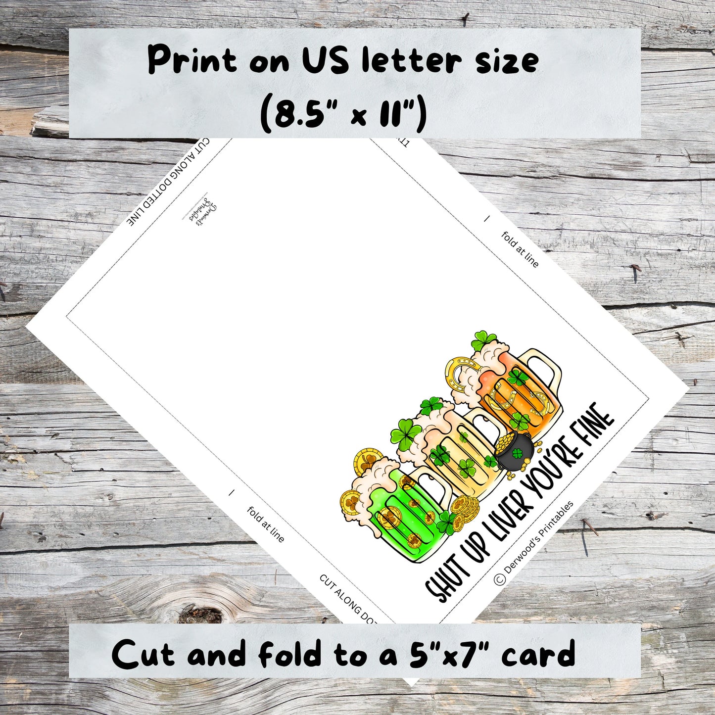 Shut Up Liver St. Patrick's Day 5x7 Blank Card