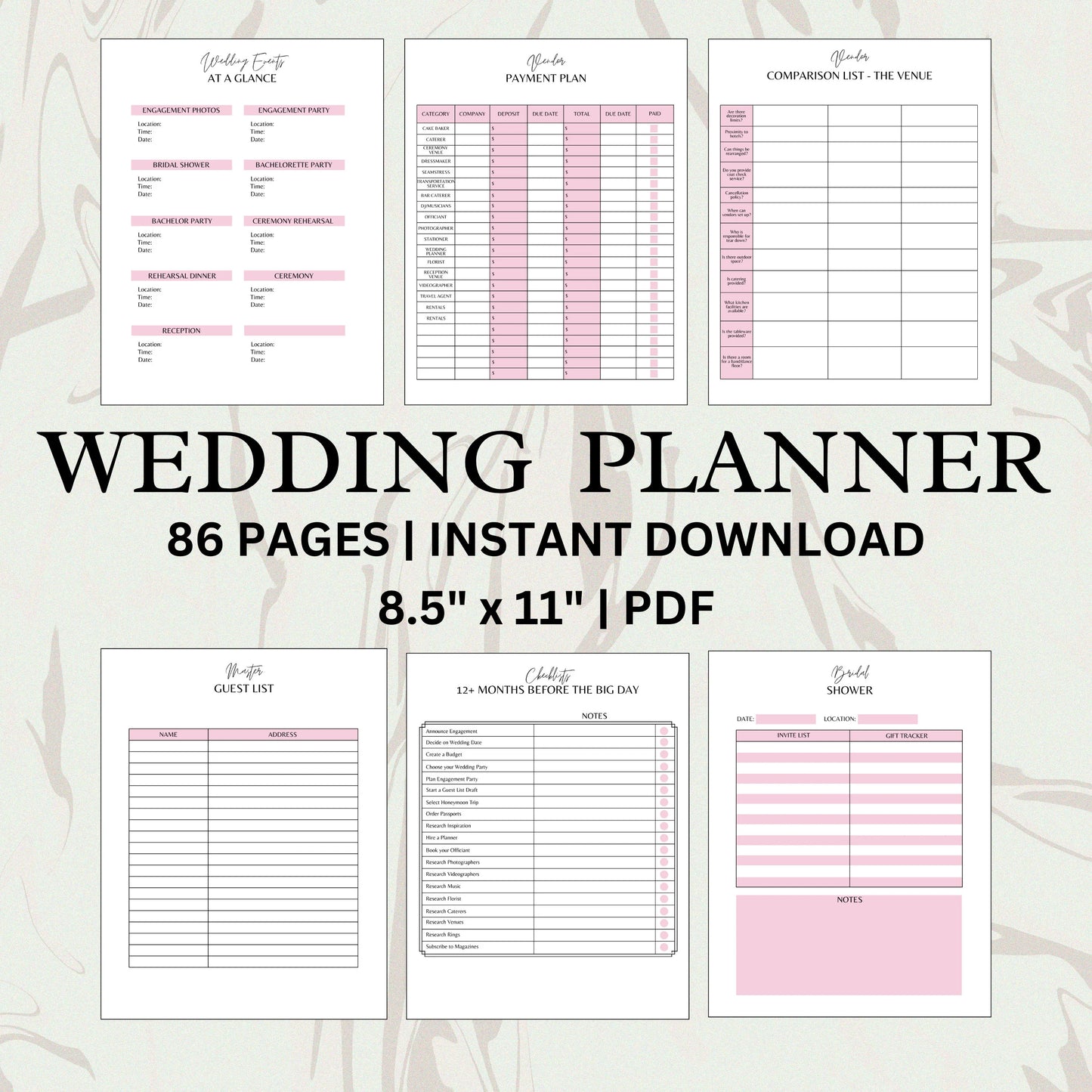 Wedding Planner Digital Download