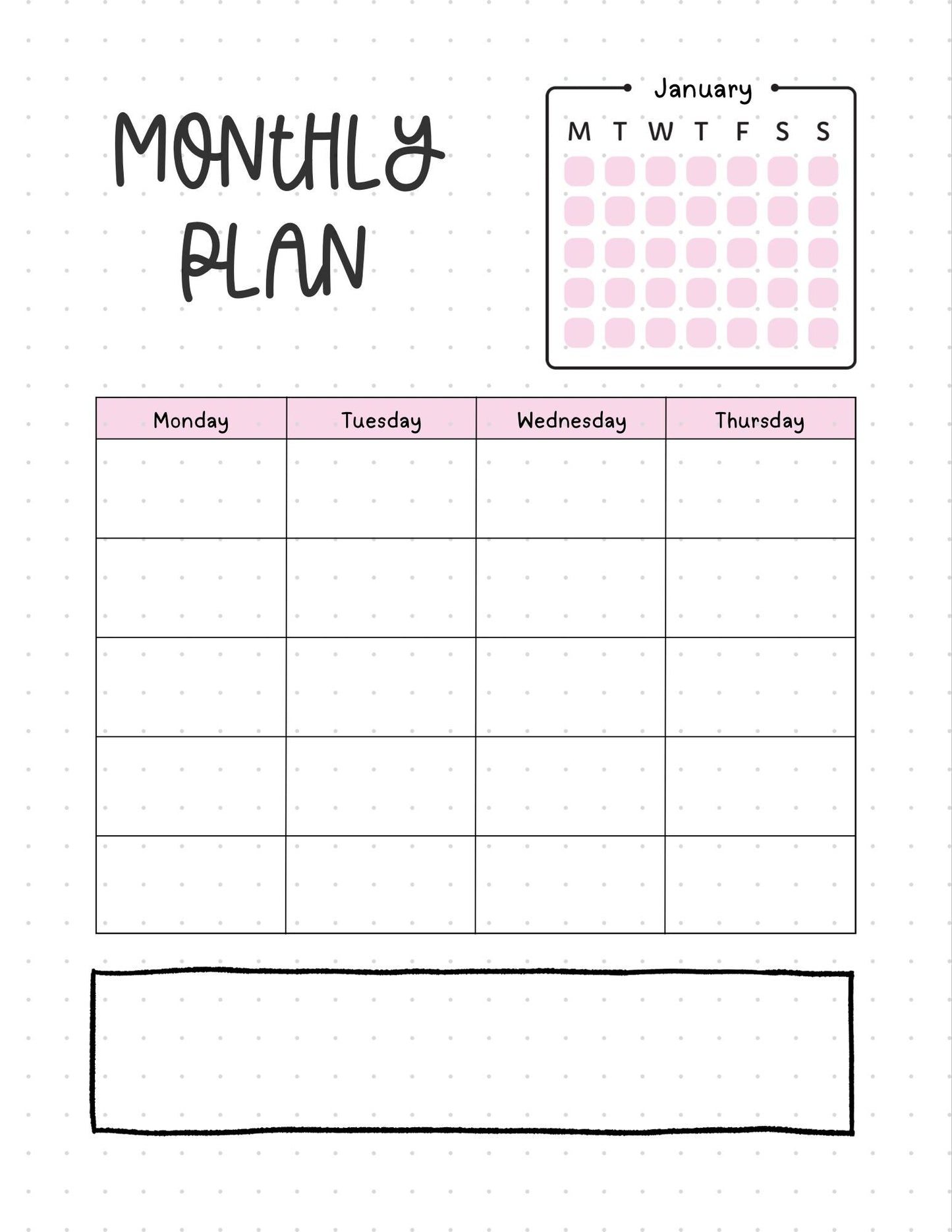 Monthly Bullet Journal for Organizing - PDF Tracker