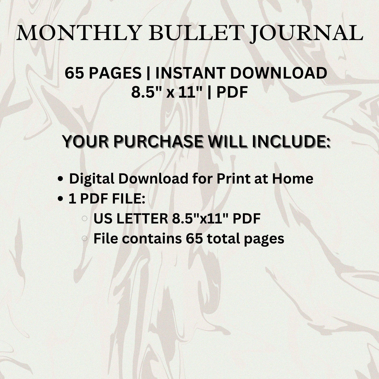 Monthly Bullet Journal for Organizing - PDF Tracker