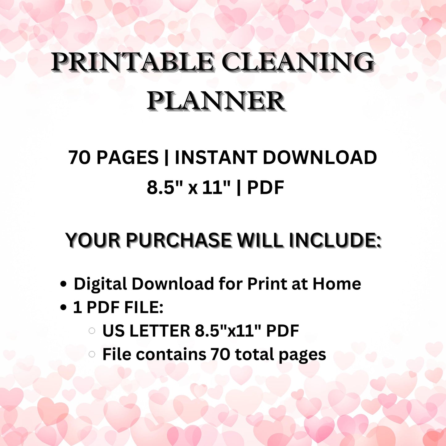 Cleaning Planner, Cleaning To Do List to Organize Your Home with Ease, Instant Download