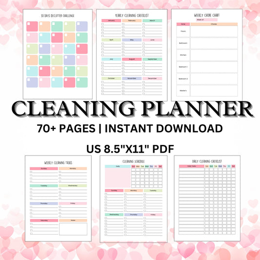 Cleaning Planner, Cleaning To Do List to Organize Your Home with Ease, Instant Download