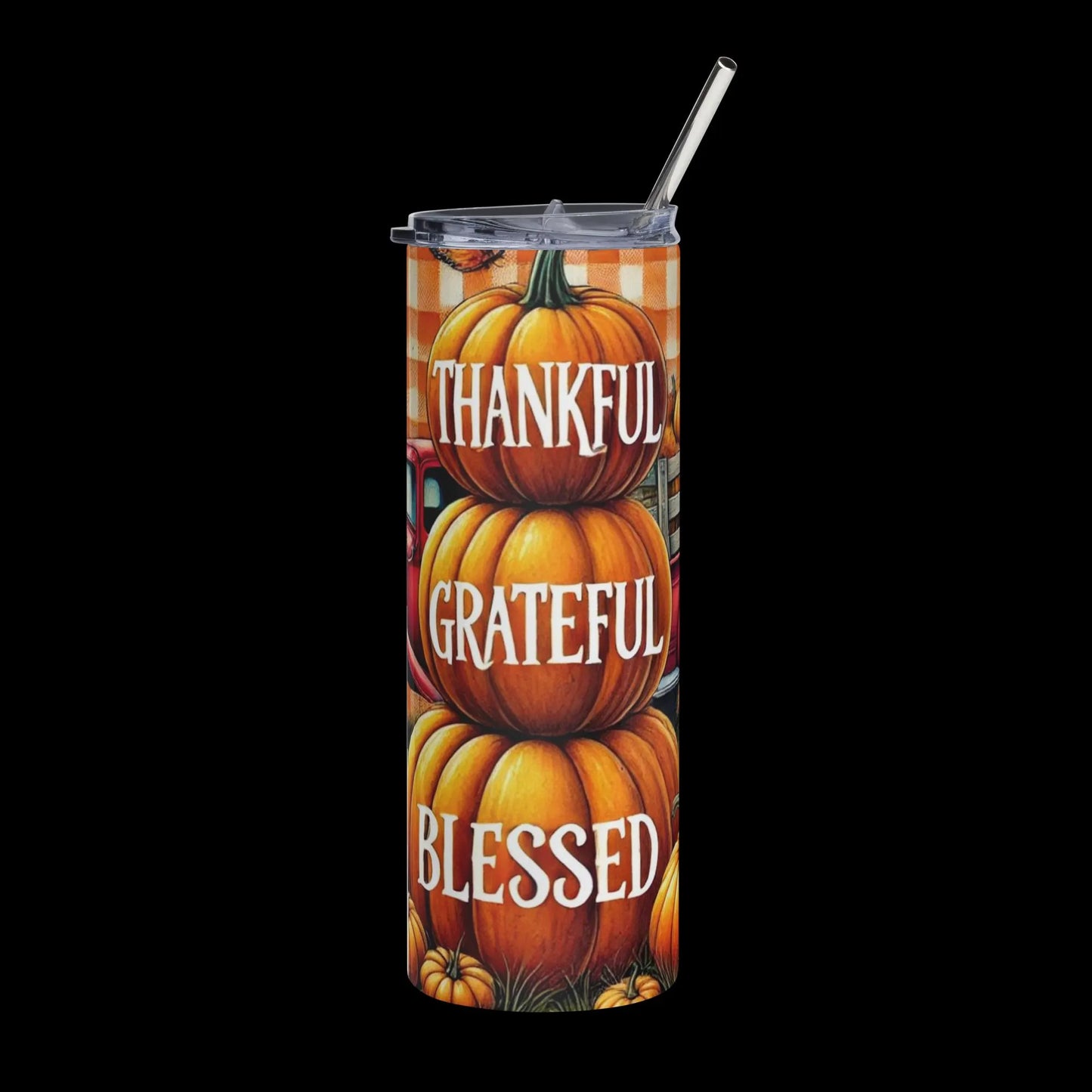 Thankful Grateful Blessed PNG for Tumbler Wrap - Digital Download