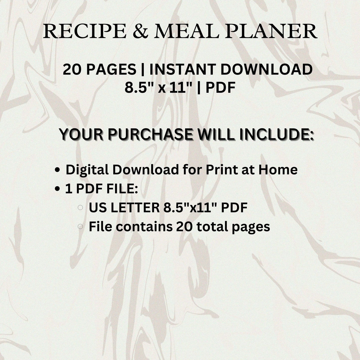 Meal & Recipe Planner, Weekly Meal Tracker and Recipe Organizer Plus More