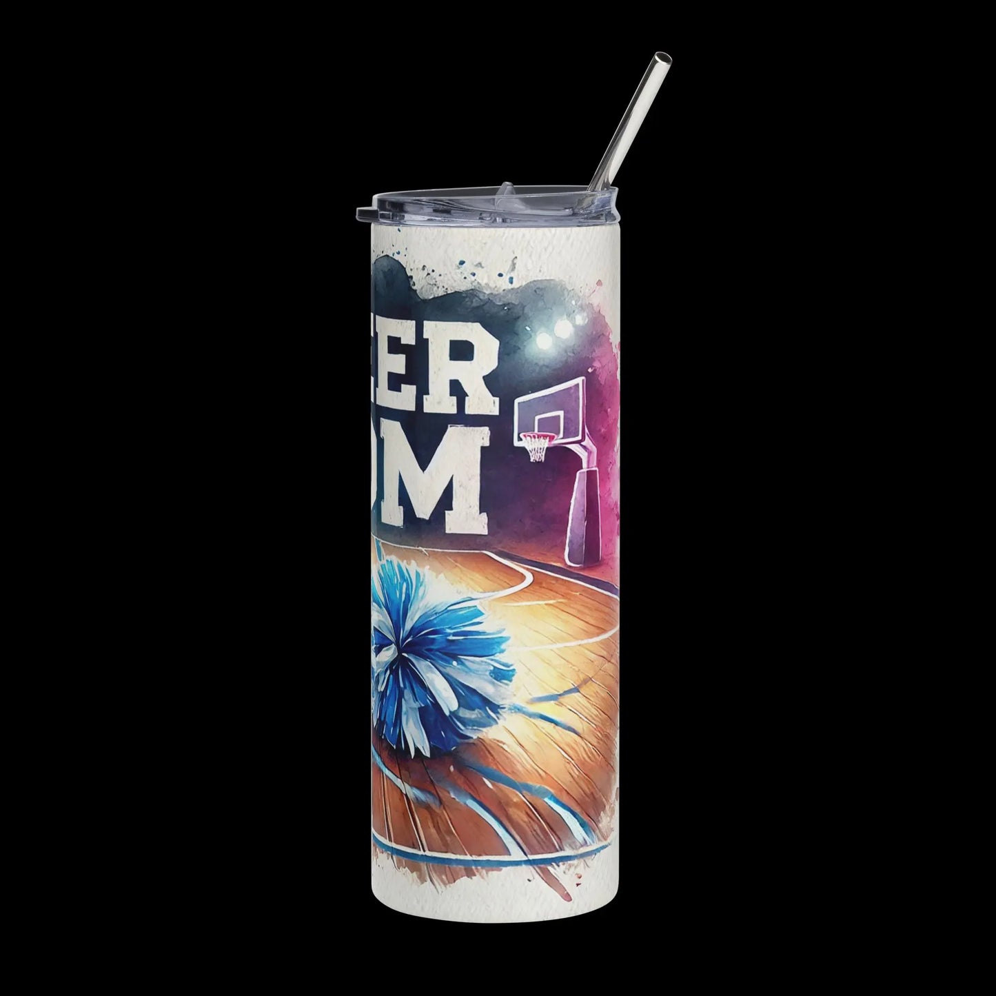 Basketball Cheer Mom PNG Tumbler Wrap