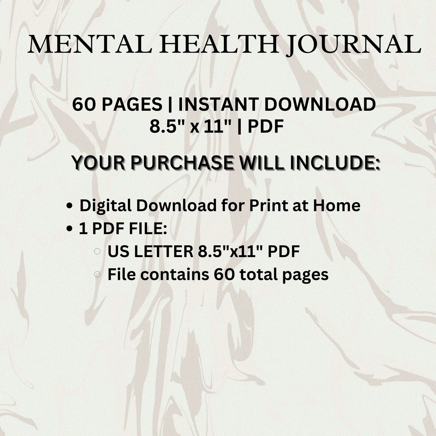 Mental Health Printable Journal | Anxiety Tracker | Self-Care Planner | Gratitude Journal | Mood Tracker | PDF Instant Download