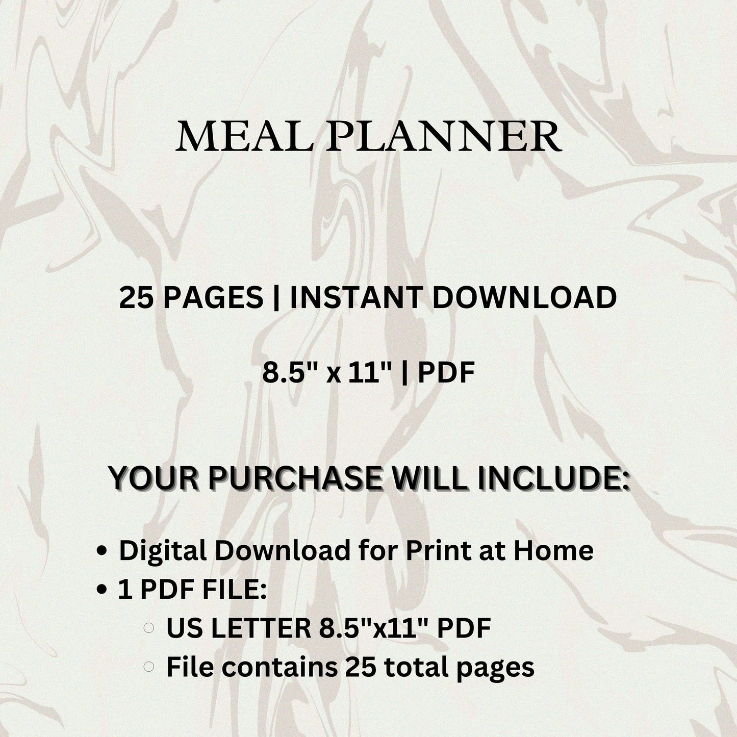 Meal Planner for Daily Weekly and Monthly Meal Tracking | Printable Recipe and Grocery Organizer