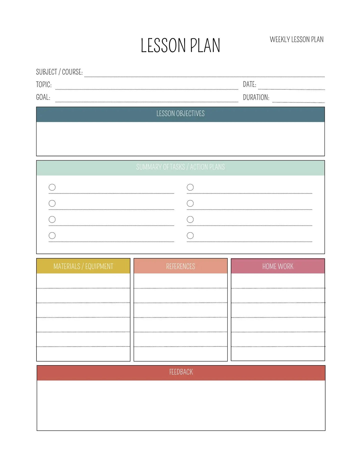 Teacher Lesson Planner | Digital Lesson Plan Template | Weekly and Monthly Planner | Printable Classroom Planner PDF