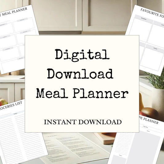 Meal Planner for Daily Weekly and Monthly Meal Tracking | Printable Recipe and Grocery Organizer