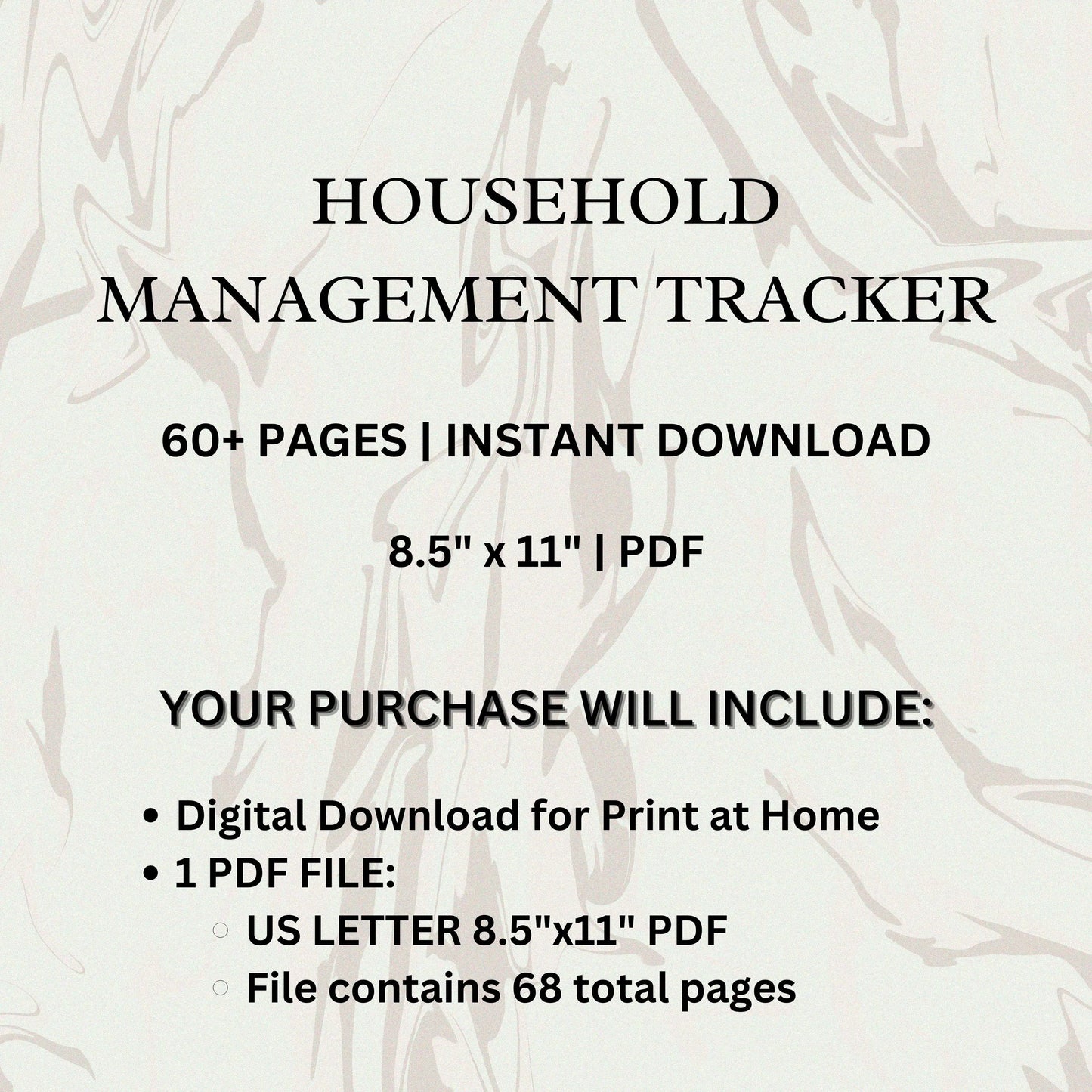 Household Management Tracker | Digital Download | Organize Finances, Expenses, Home Projects, and More