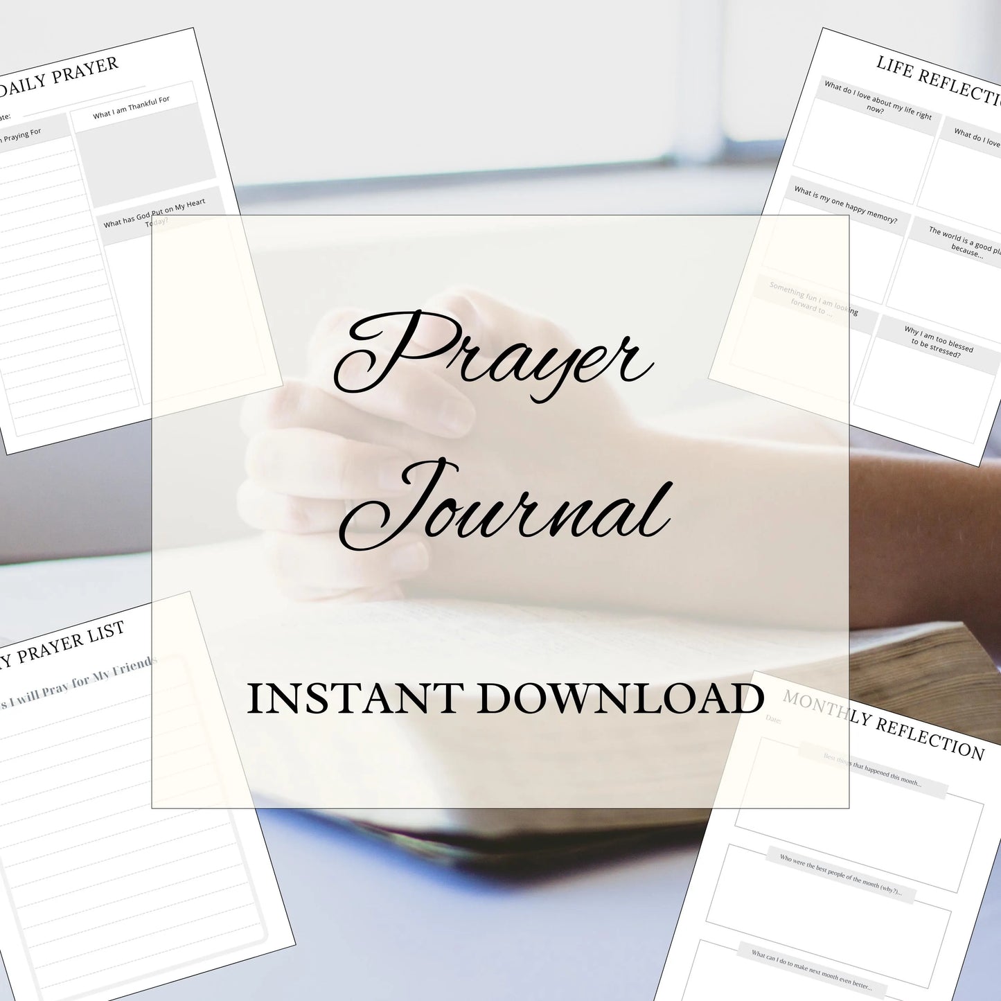 Prayer Journal | Daily Gratitude and Reflection | Faith, Prayer Lists, and Scripture Tracker