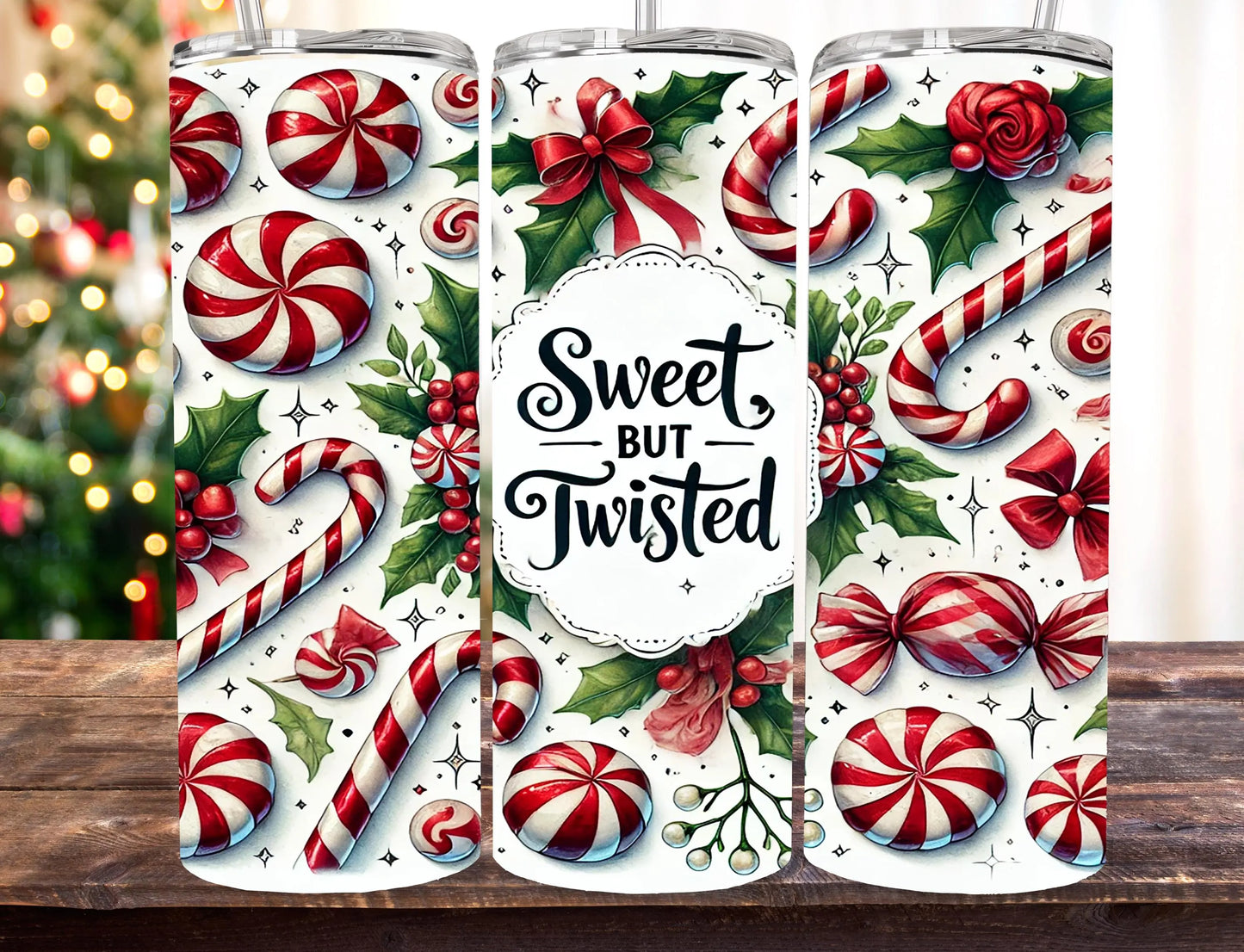 Sweet But Twisted Tumbler Wrap PNG for 20oz Skinny Tumblers - Digital Download