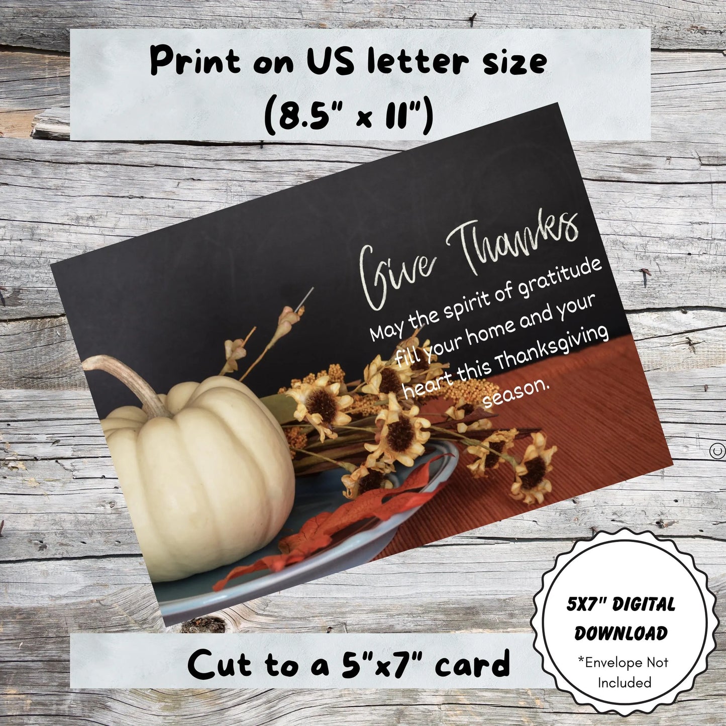 Thanksgiving Cards 5x7, Digital Download, Festive Holiday Greeting Cards for Thanksgiving Celebration