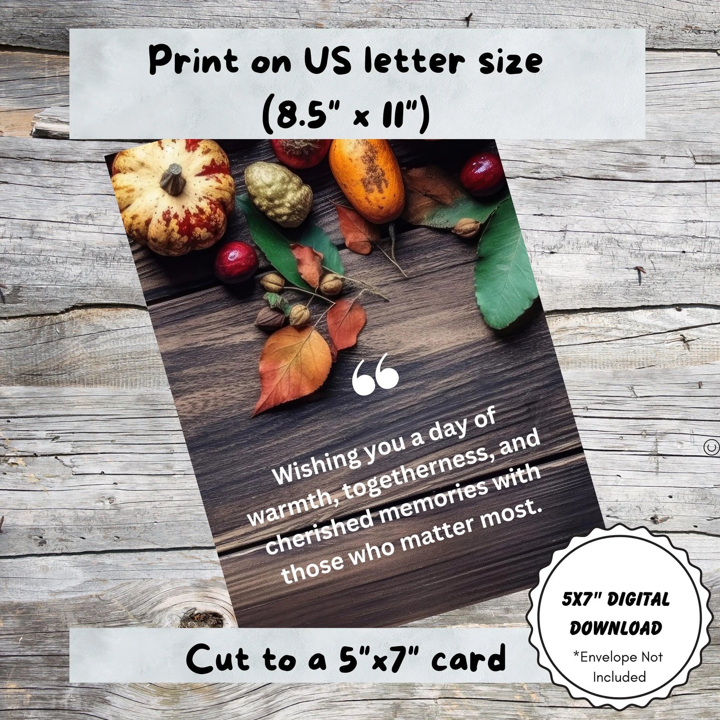 Thanksgiving Cards, Vertical 5x7 Digital Download