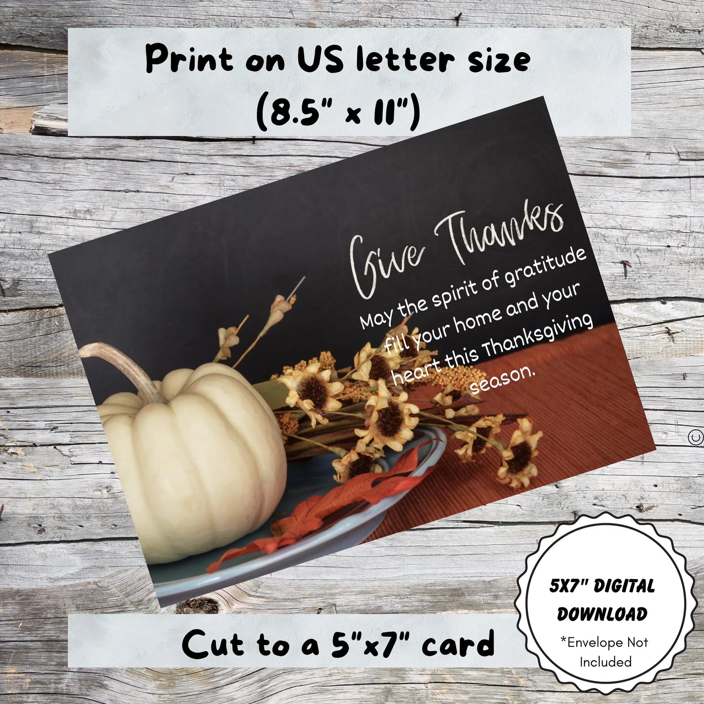 Thanksgiving Cards 5x7, Digital Download, Festive Holiday Greeting Cards for Thanksgiving Celebration