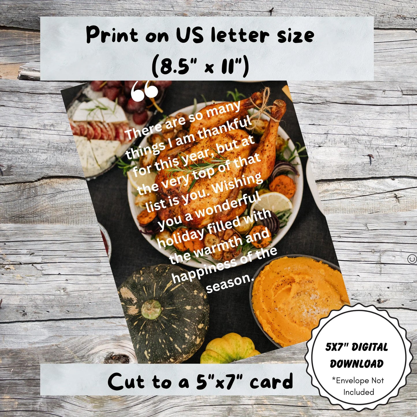 Thanksgiving Cards, Vertical 5x7 Digital Download