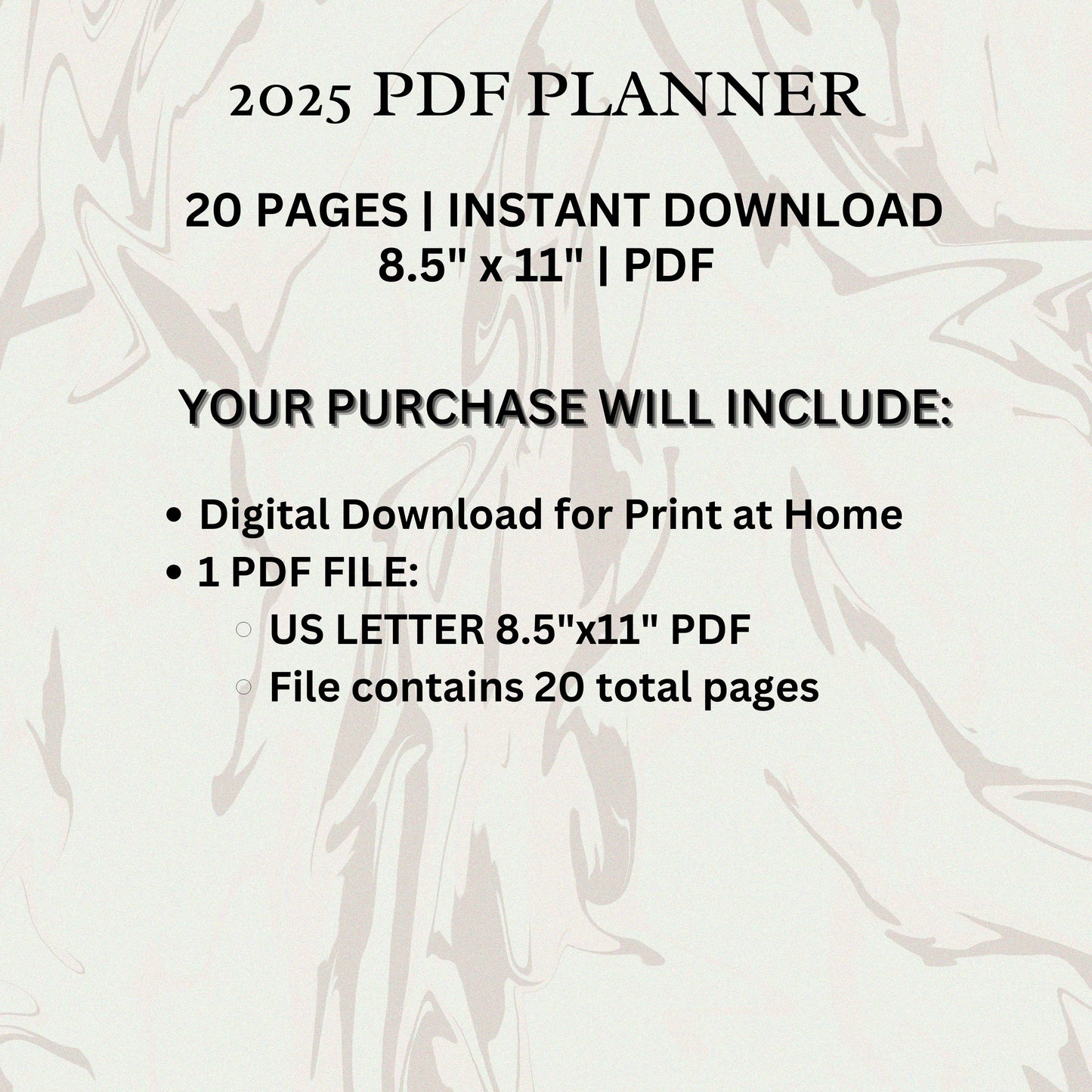 2025 Digital Planner | Printable 8.5 x 11