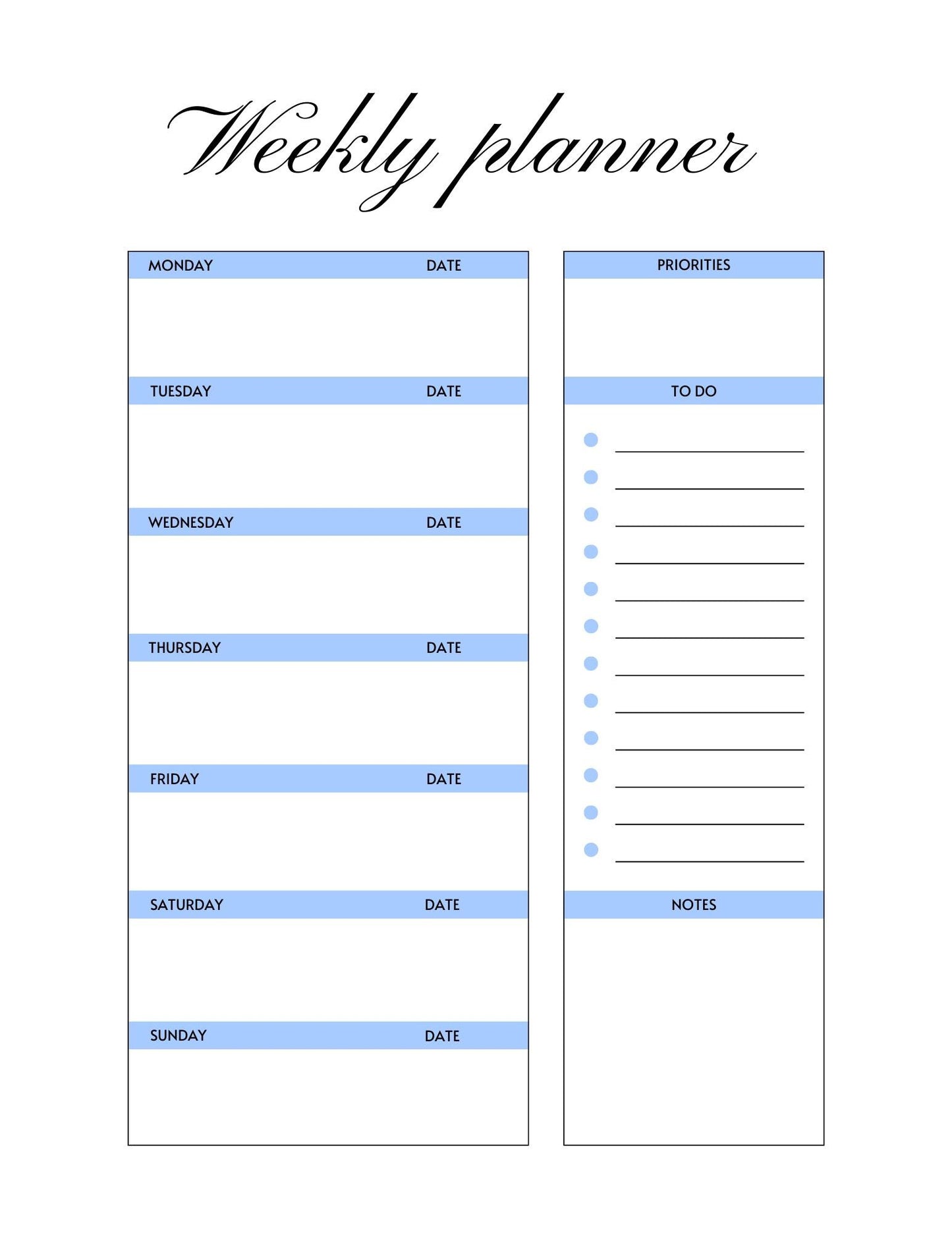 2025 Digital Planner | Printable 8.5 x 11