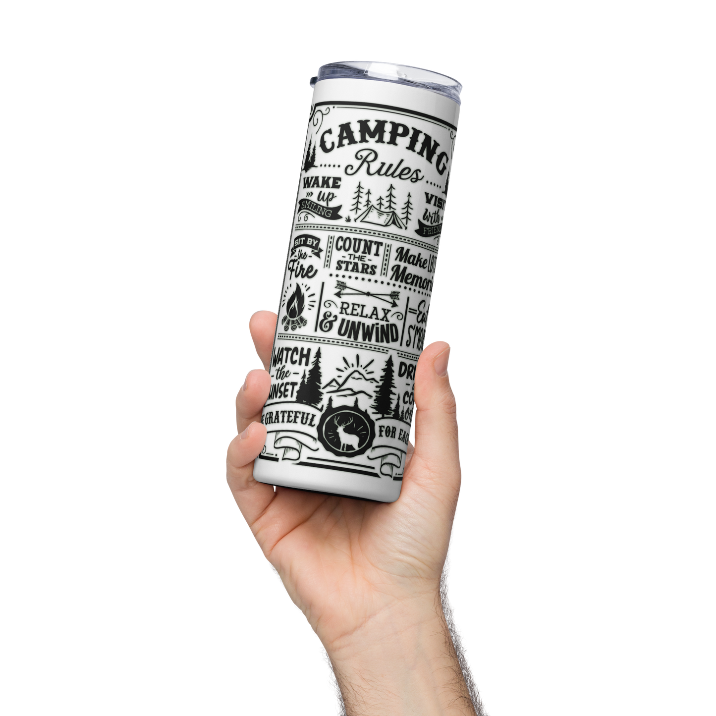 Camping Rules - 20oz Stainless Steel Tumbler