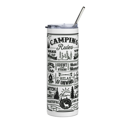 Camping Rules - 20oz Stainless Steel Tumbler