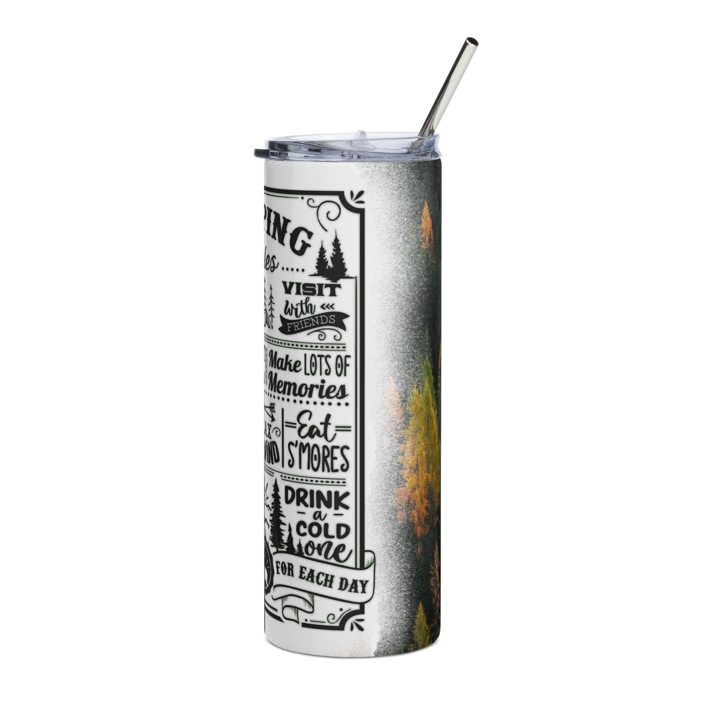 Camping Rules - 20oz Stainless Steel Tumbler