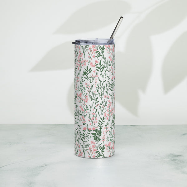 Green and Pink Floral - 20oz Stainless Steel Tumbler