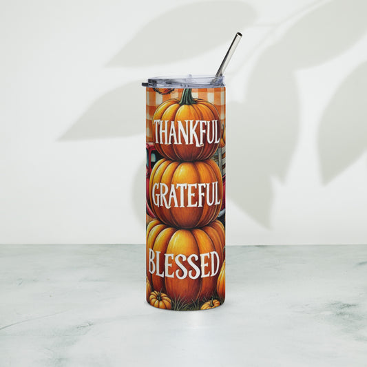 Thankful Grateful Blessed - 20oz Stainless Steel Tumbler