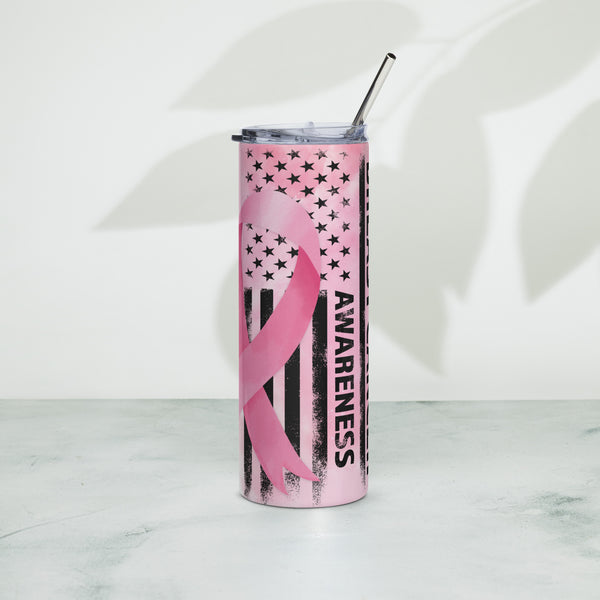 Breast Cancer Awareness, Warriors In Pink - 20oz Stainless Steel Tumbler